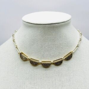 Lucky Brand Necklace Two-Tone Semi-Precious Accents Modern Link Chain